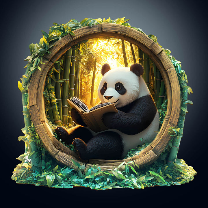 3D Bamboo Grove Scholar Panda Wooden Jigsaw Puzzle