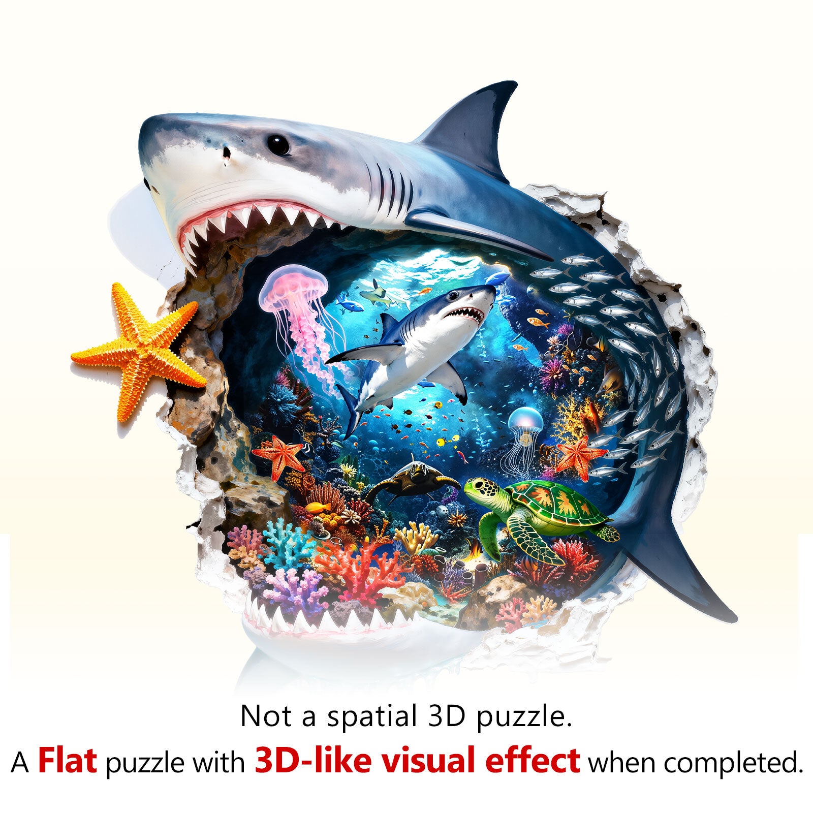 Shark Alert Wooden Jigsaw Puzzle