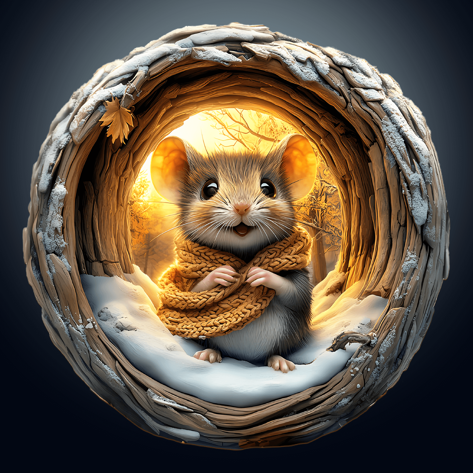 3D Cave Mouse wooden jigsaw puzzle featuring a cute mouse in a cozy nest, designed for fun and mental challenge.