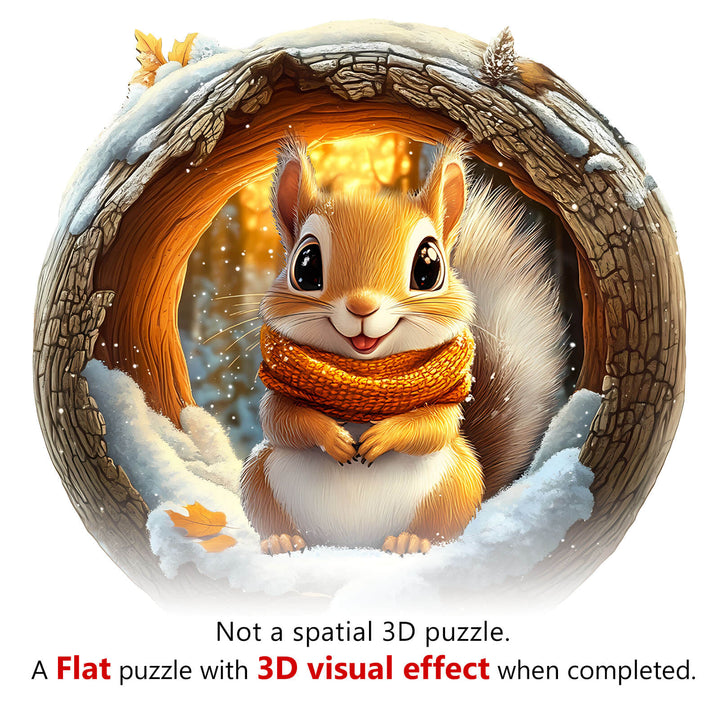 3D Cave Squirrel Wooden Jigsaw Puzzle