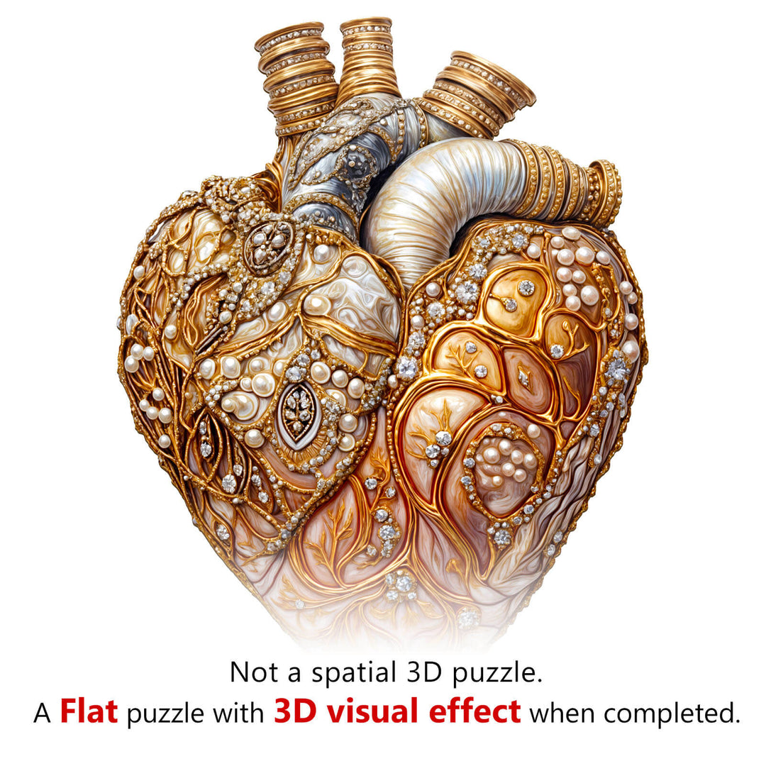 3D Jewel Heart Wooden Jigsaw Puzzle