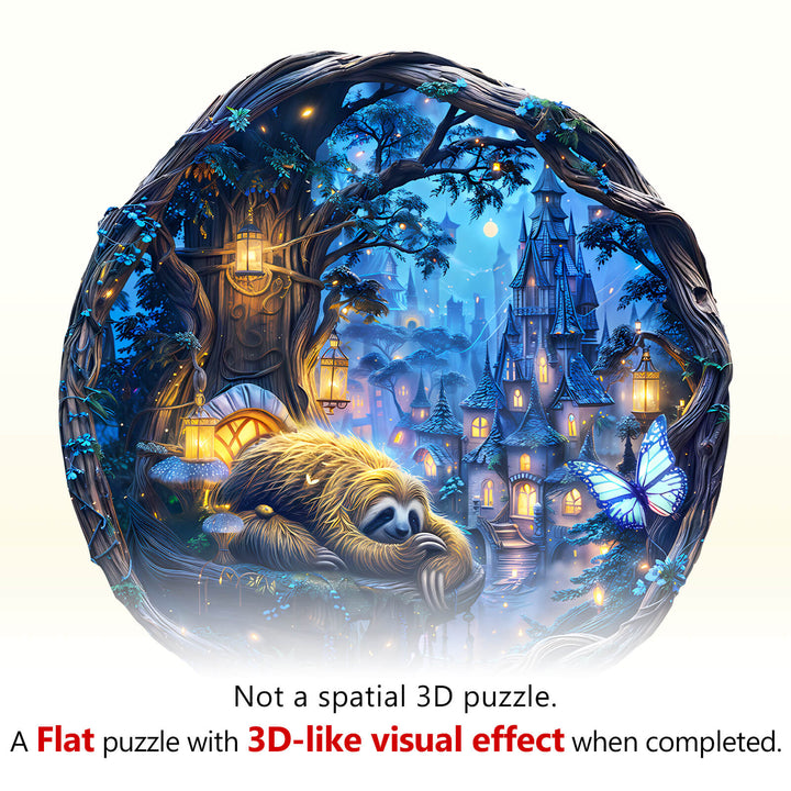 Butterfly and Sloth Wooden Jigsaw Puzzle