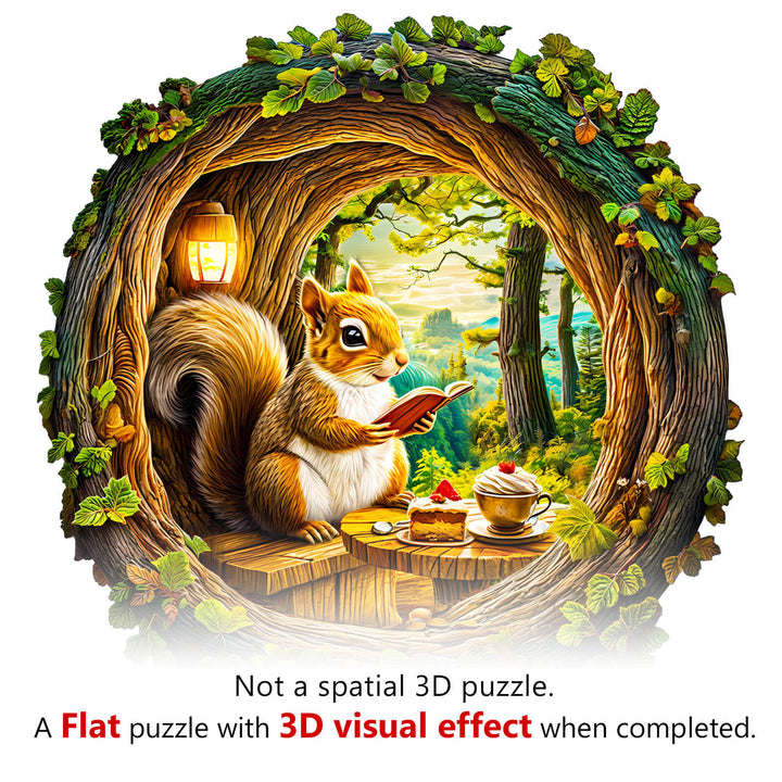 3D Squirrel in The Cave-1 Wooden Jigsaw Puzzle