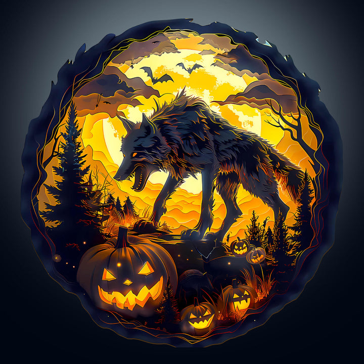 3D Halloween Wolf Wooden Jigsaw Puzzle