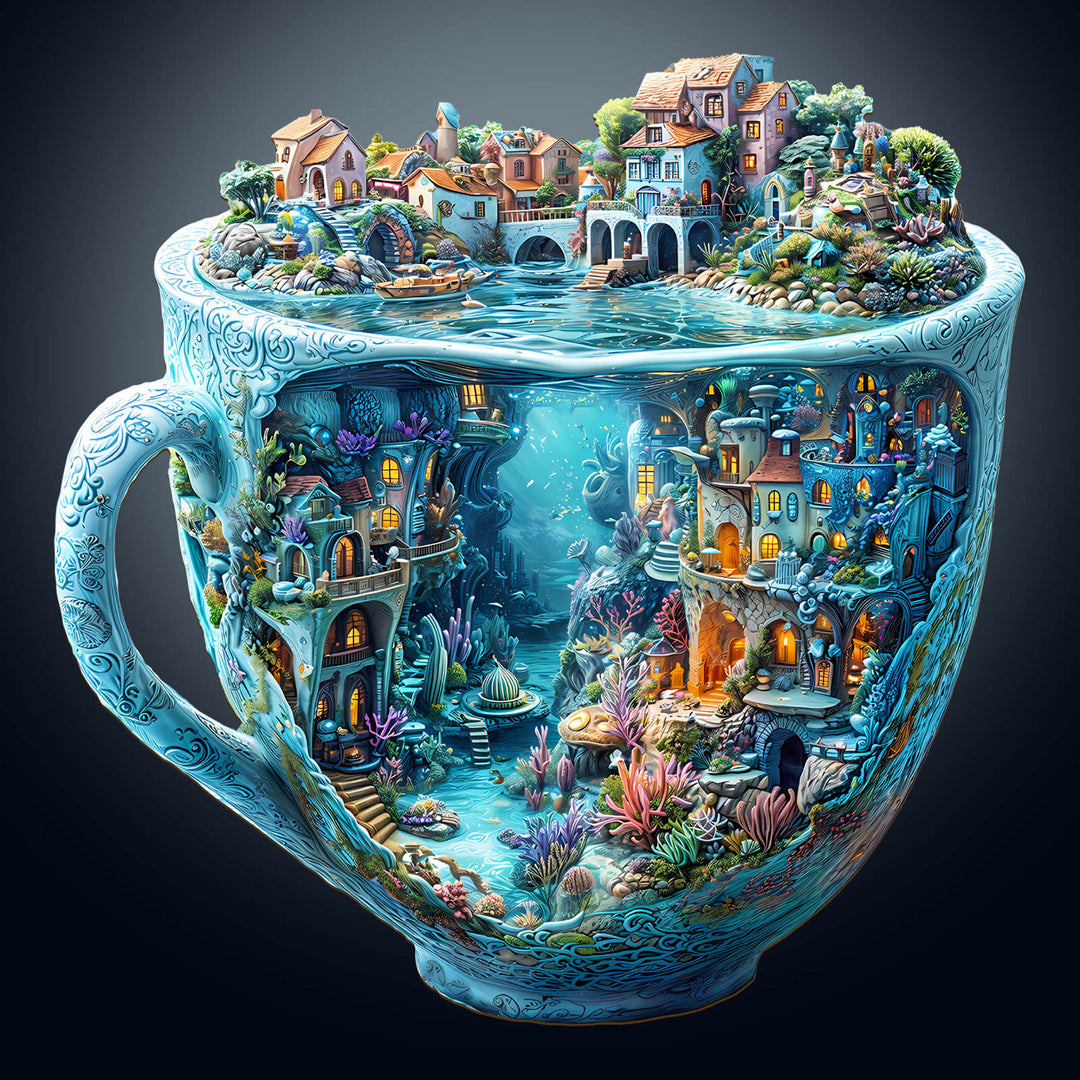 3D Ocean Mug Wooden Jigsaw Puzzle