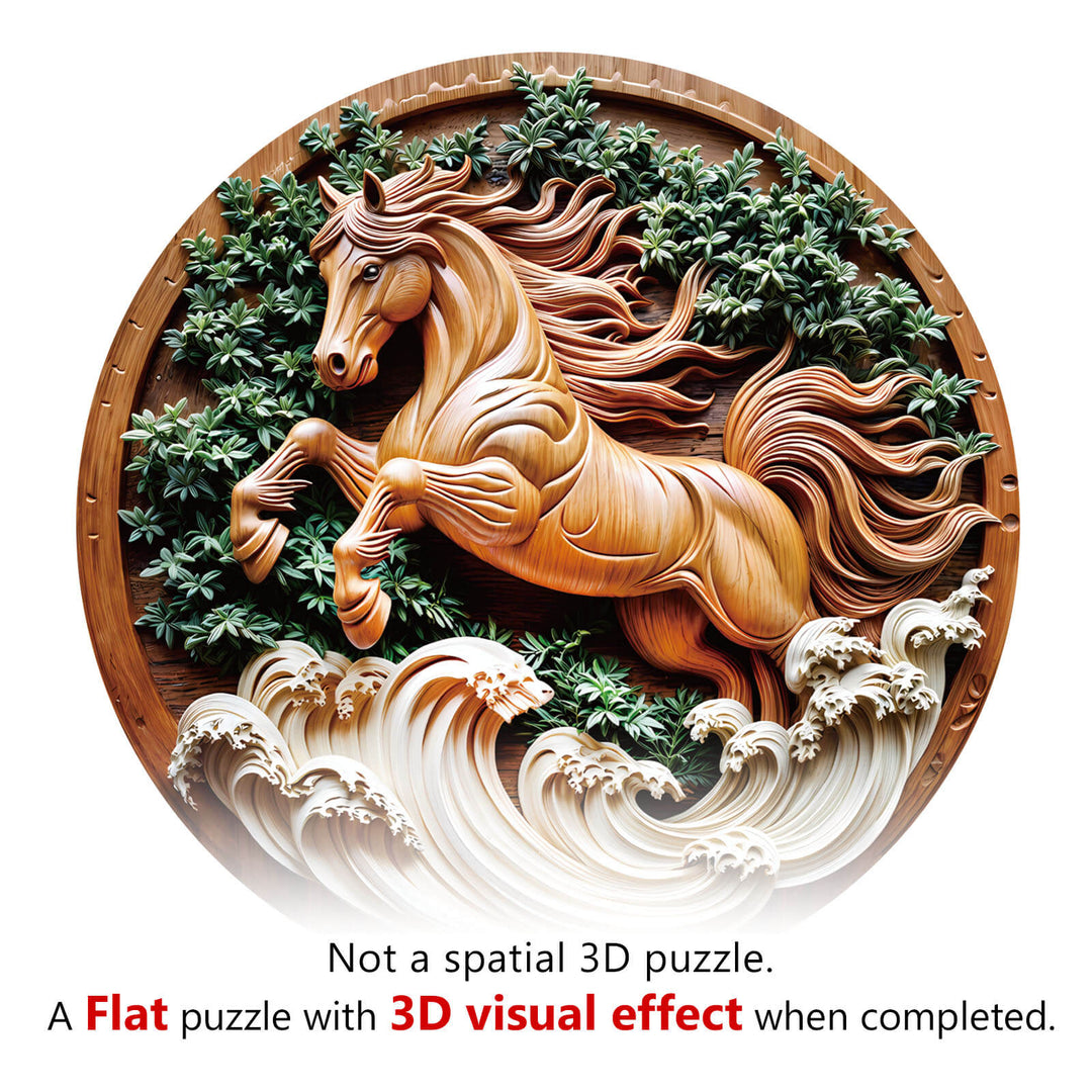 3D Horse-2 Wooden Jigsaw Puzzle