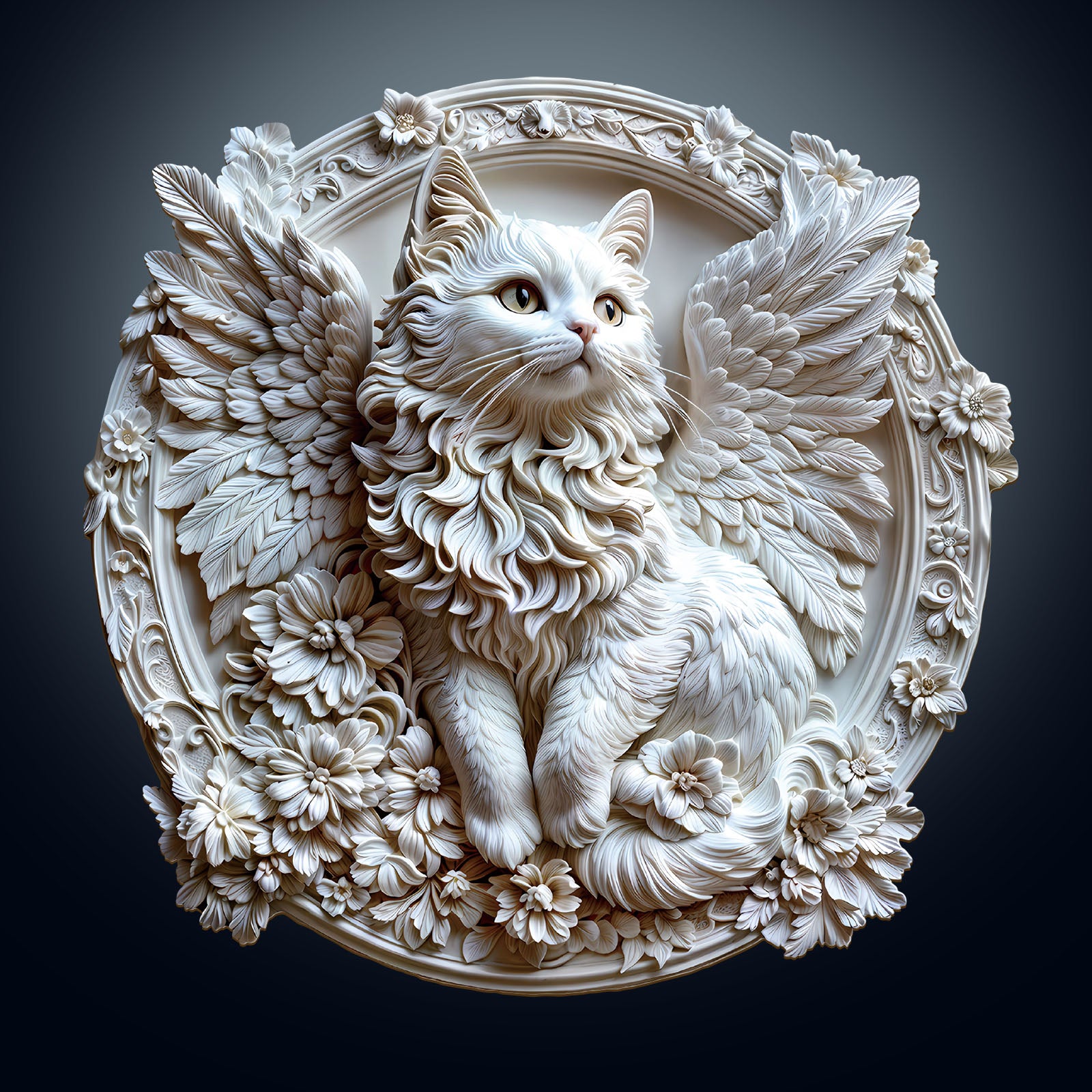 3D wooden puzzle of an angel cat with wings, designed to enhance focus and mental skills during puzzle solving.