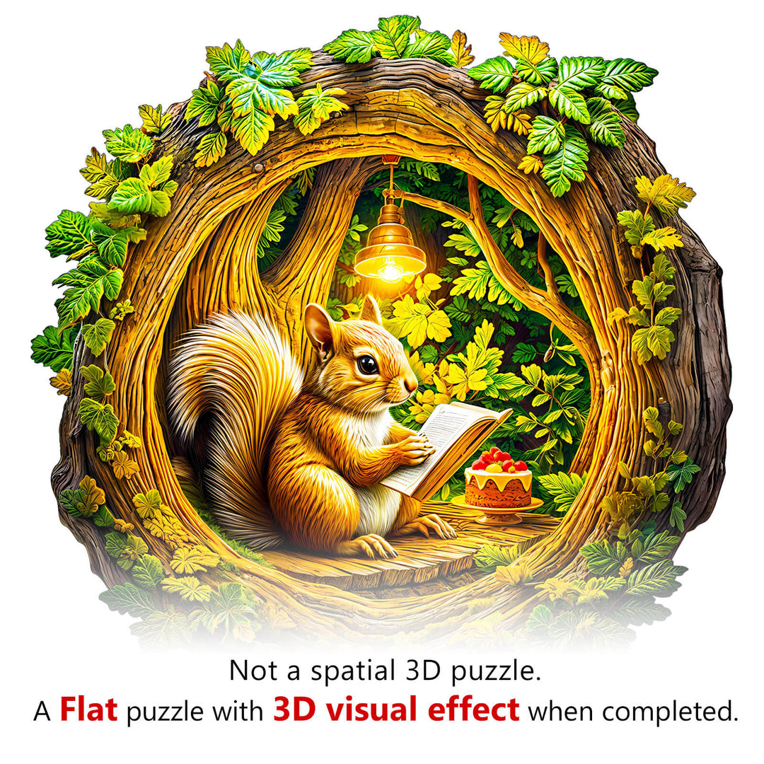 3D Squirrel in The Cave-2 Wooden Jigsaw Puzzle