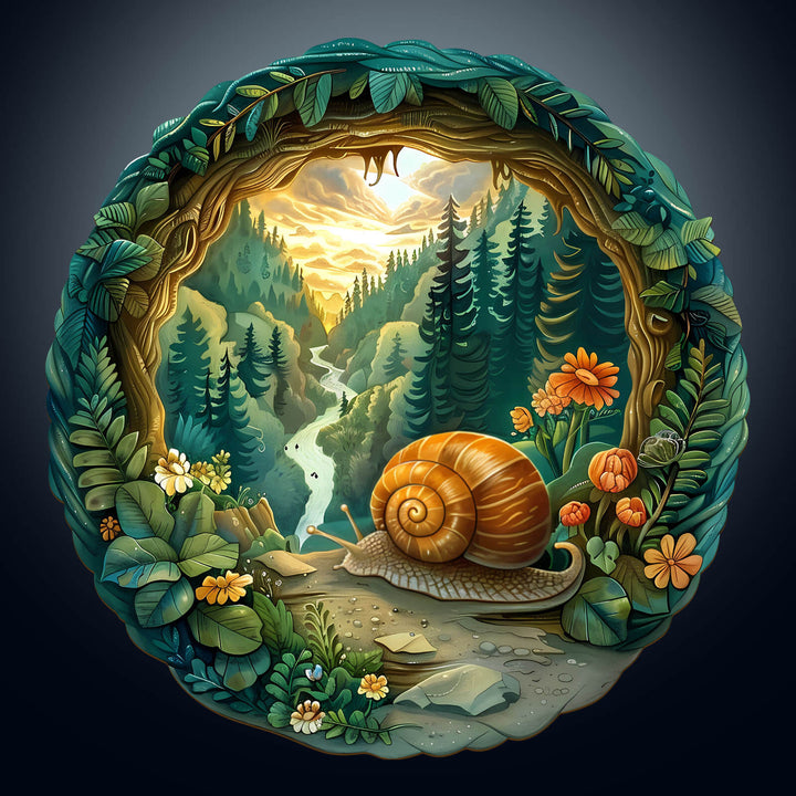 3D Snail-2 Wooden Jigsaw Puzzle