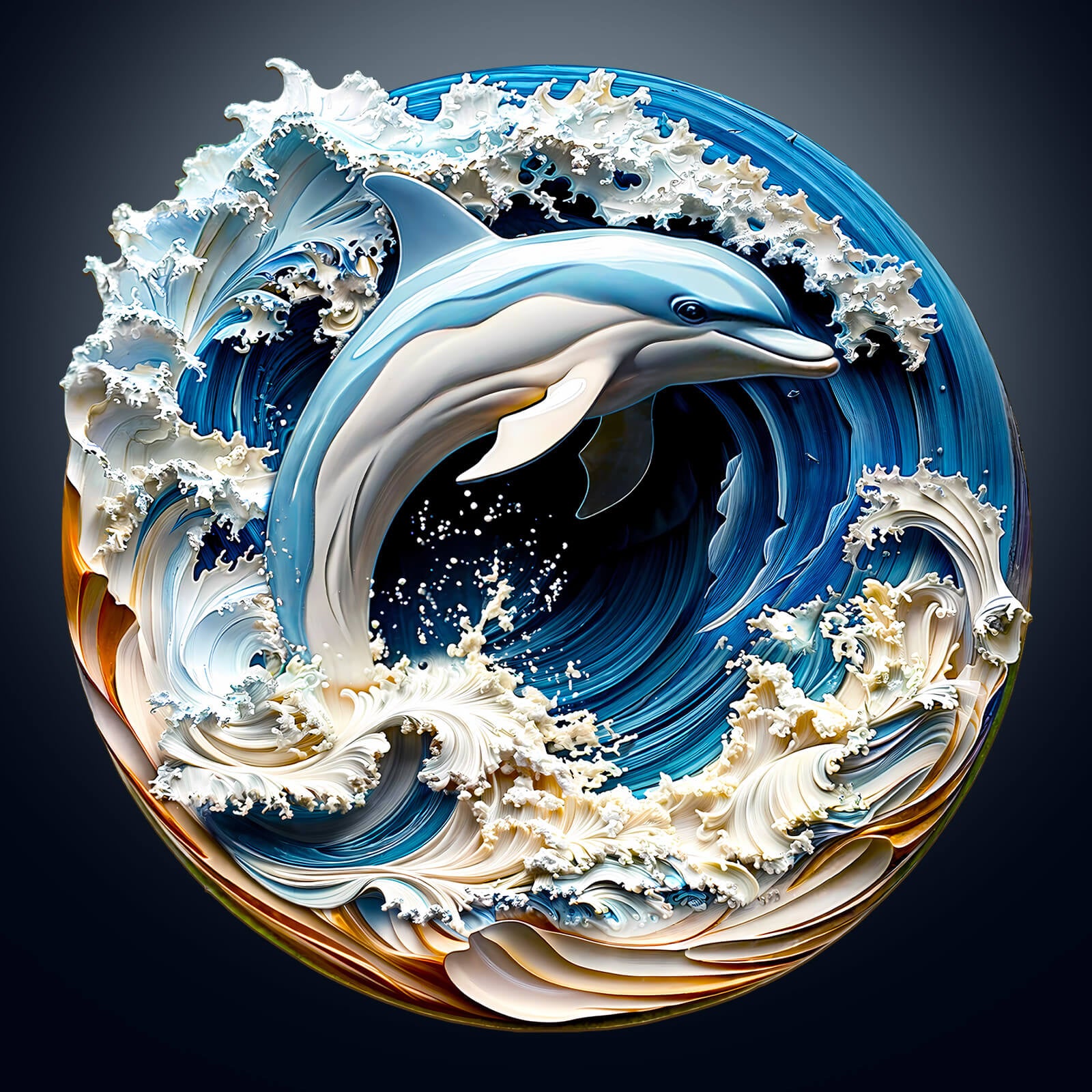 3D Dolphin-1 Wooden Jigsaw Puzzle featuring a dolphin leaping through waves, perfect for boosting focus and intelligence.