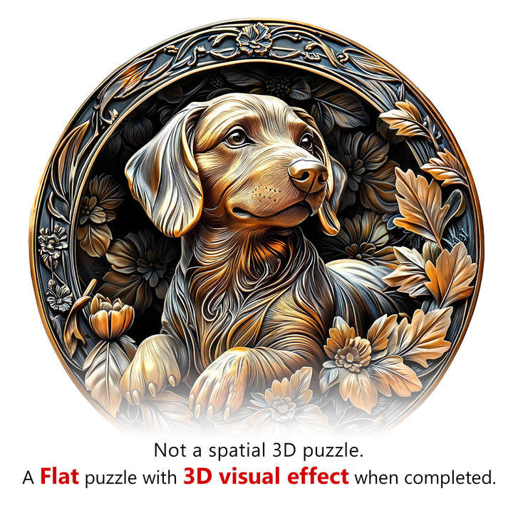 3D Metal Dachshund Wooden Jigsaw Puzzle