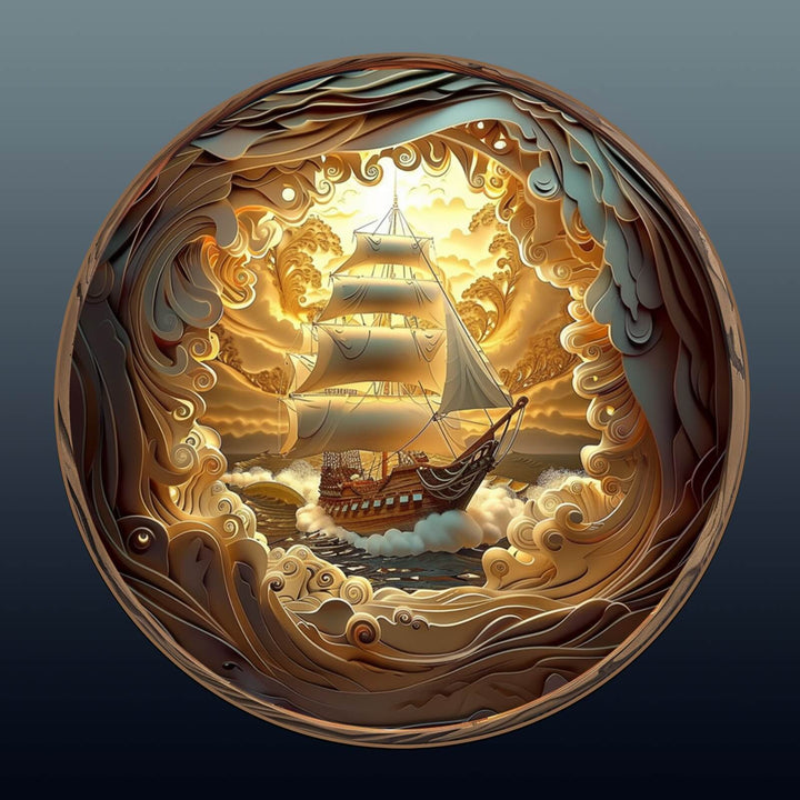 3D Sailing-1 Wooden Jigsaw Puzzle