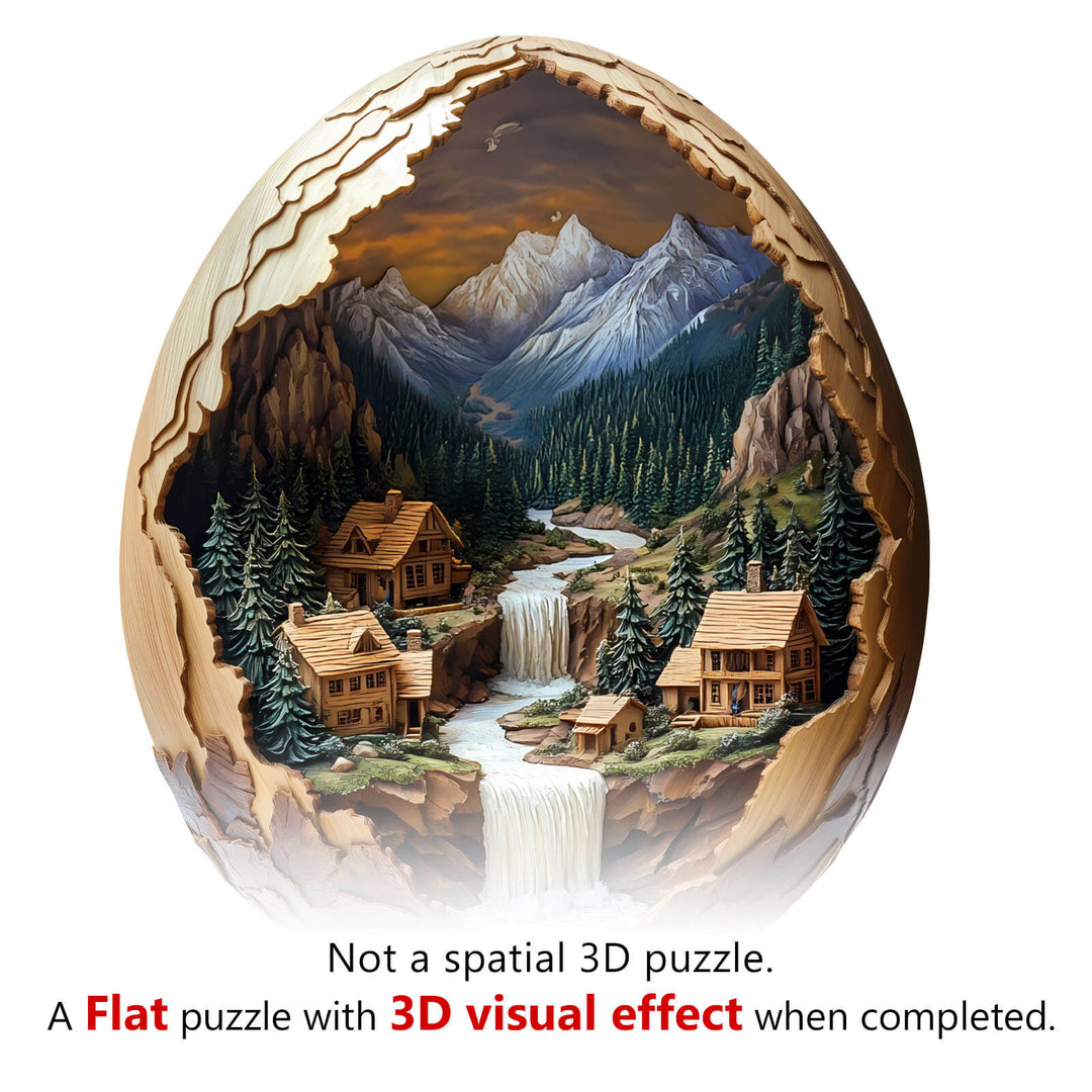 3D Eggshell World-2 Wooden Jigsaw Puzzle