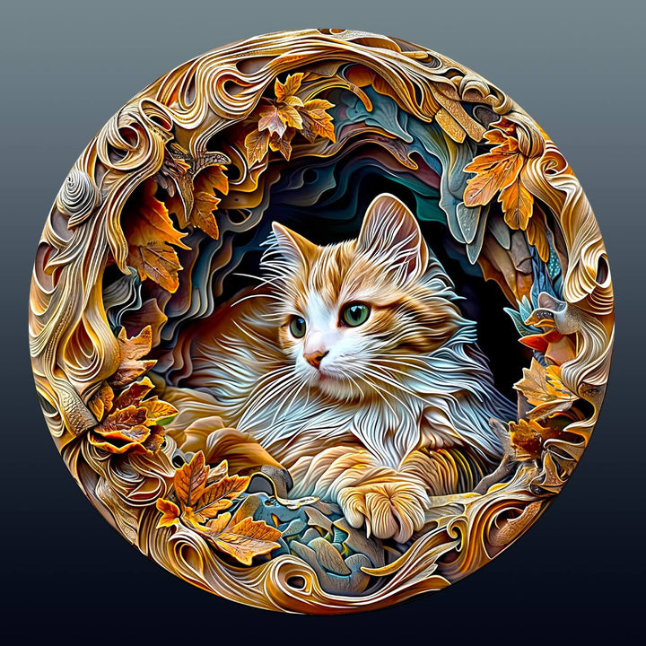 3D Cat Wooden Jigsaw Puzzle