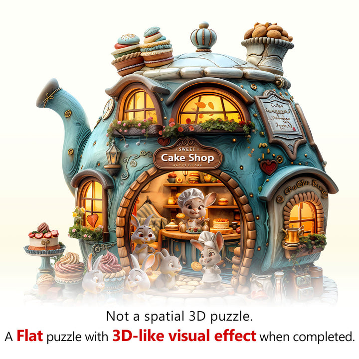 Rabbit's Cake Shop Wooden Jigsaw Puzzle