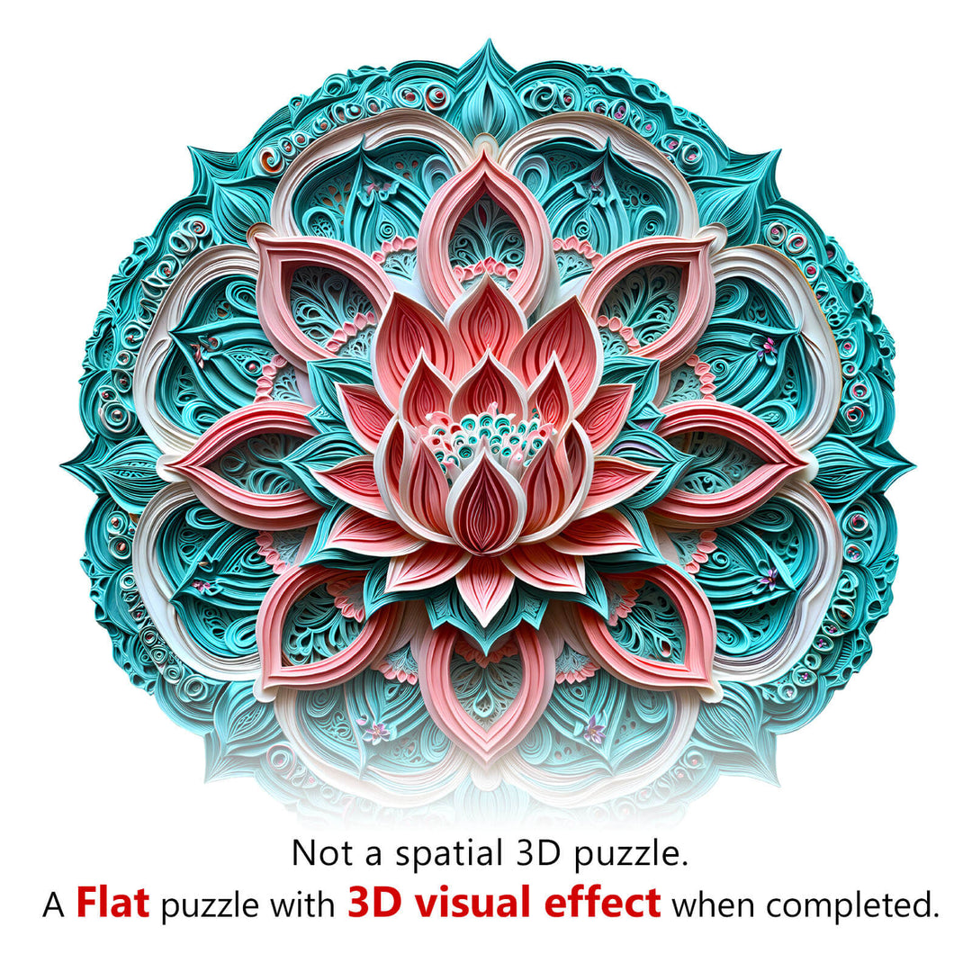 3D Mandala Lotus-2 Wooden Jigsaw Puzzle - Woodbests