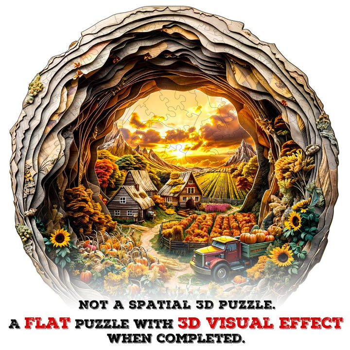 3D Autumn Farm-2 Wooden Jigsaw Puzzle