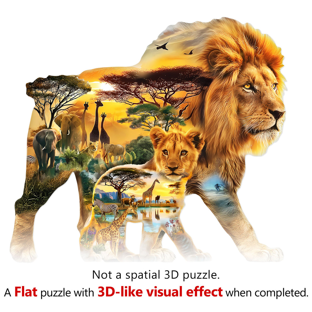 African lions Wooden Jigsaw Puzzle
