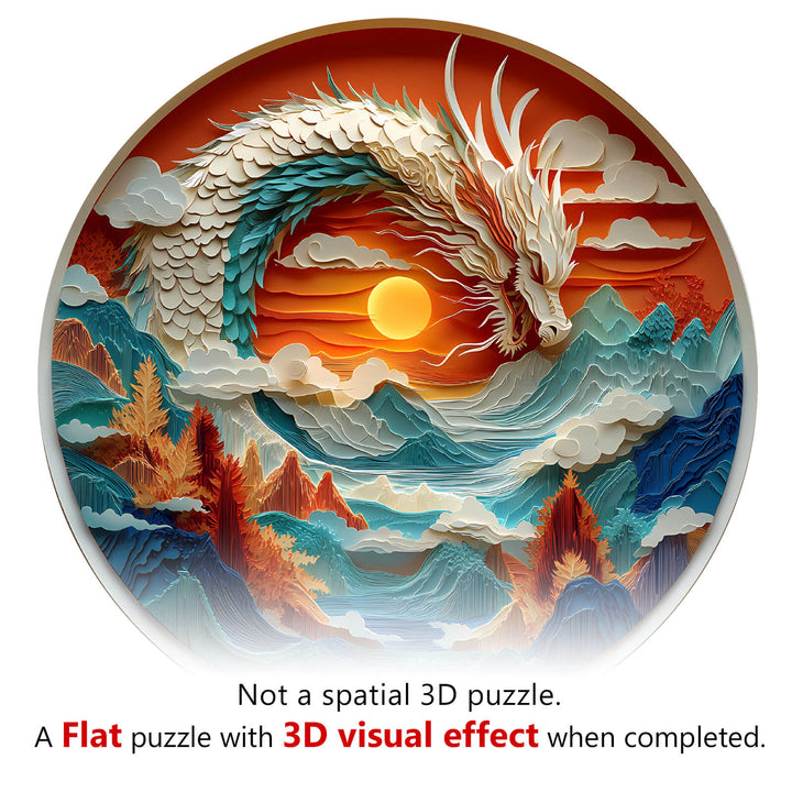 3D Colorful Dragon-1 Wooden Jigsaw Puzzle