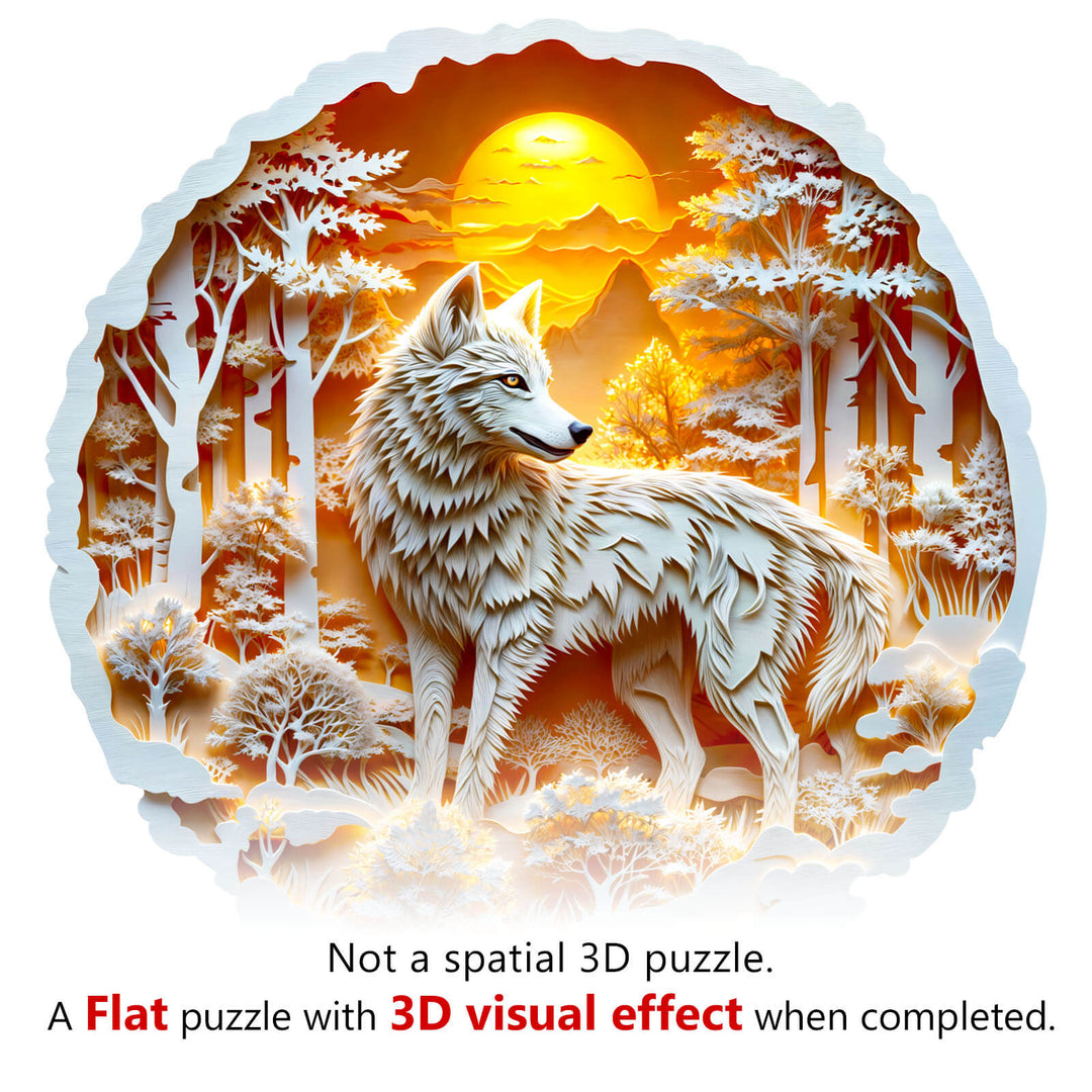 3D Wolf-2 Wooden Jigsaw Puzzle