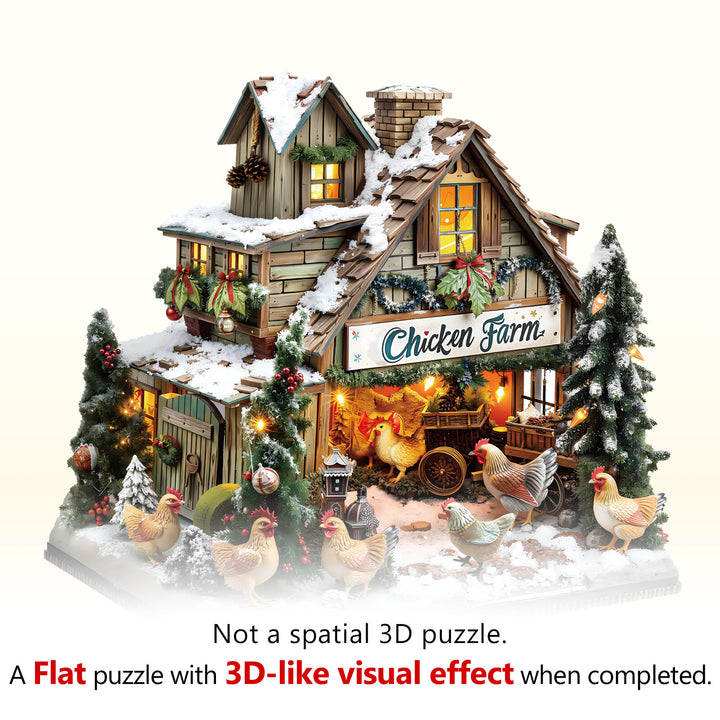 chicken farm Wooden Jigsaw Puzzle