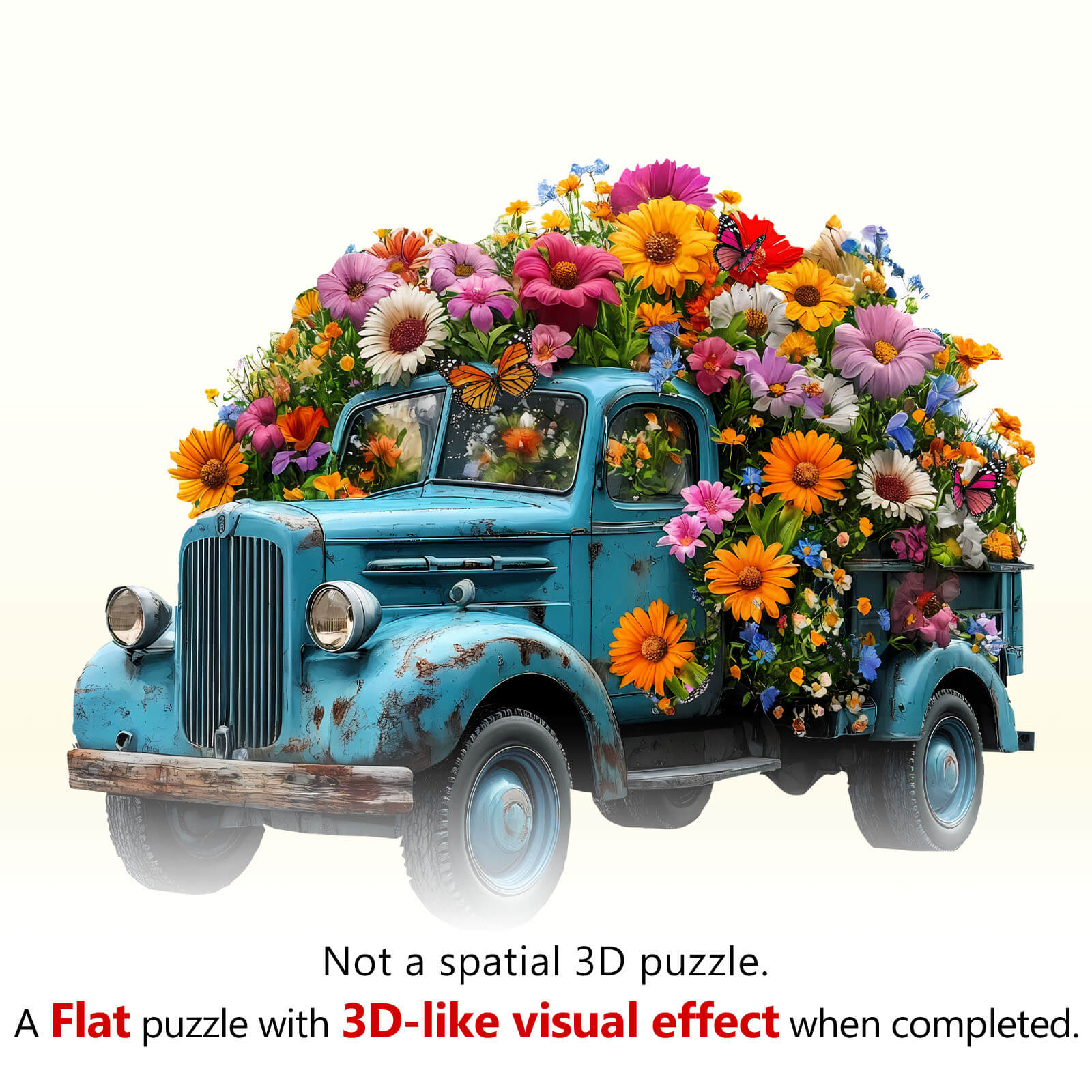 Puzzle en bois Camion de Fleurs
