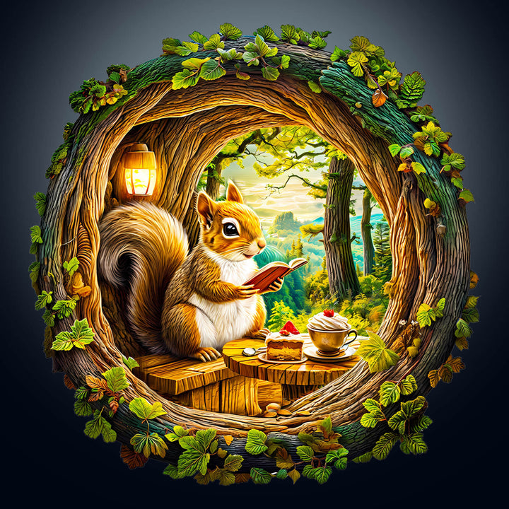 3D Squirrel in The Cave-1 Wooden Jigsaw Puzzle