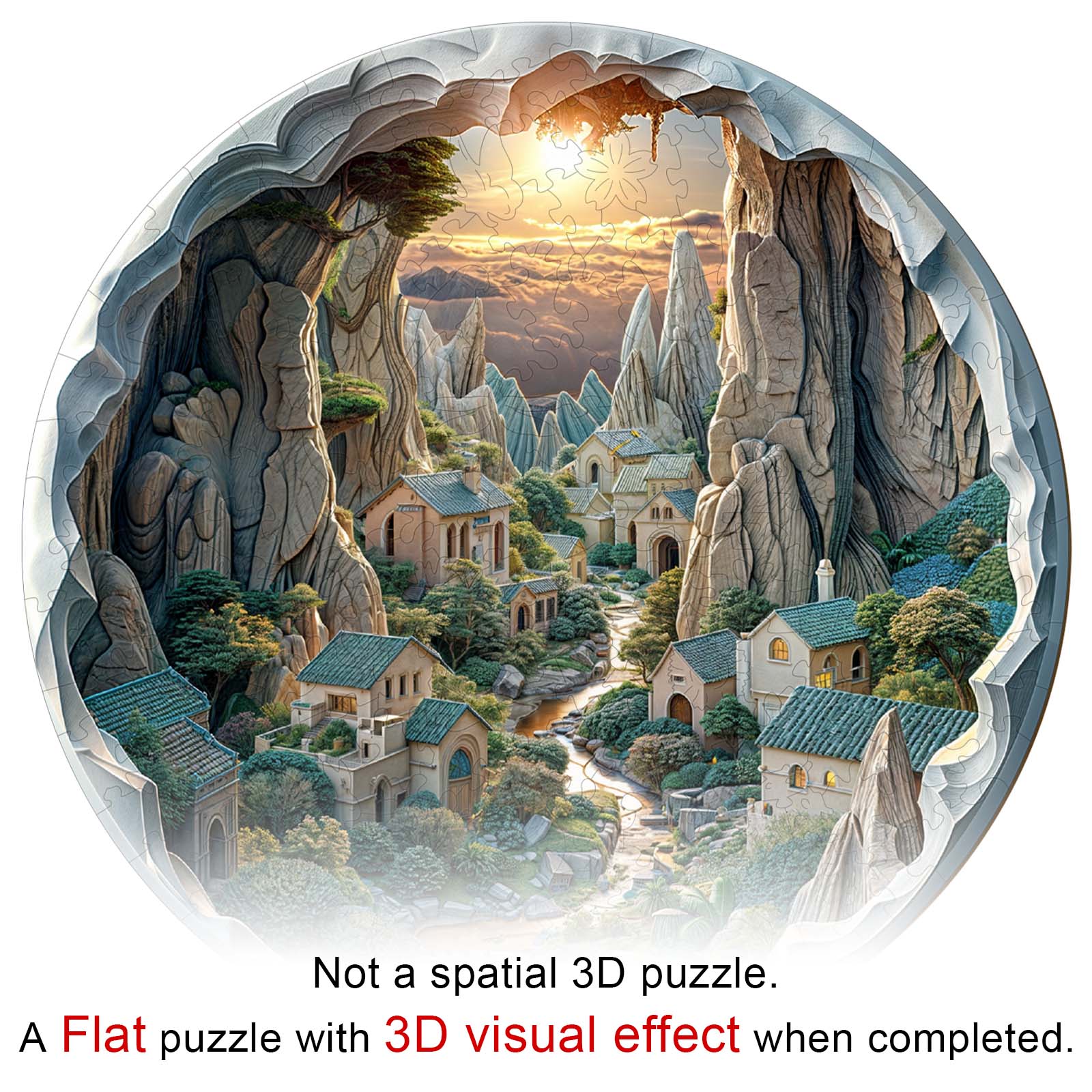 3D vision inside the cave-2 Wooden Jigsaw Puzzle