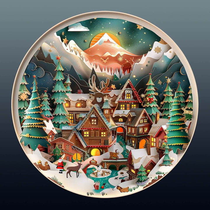 3D Christmas Town Wooden Jigsaw Puzzle