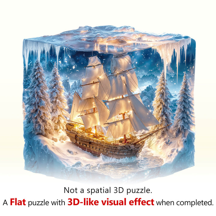 Frozen Pirate Ship Wooden Jigsaw Puzzle