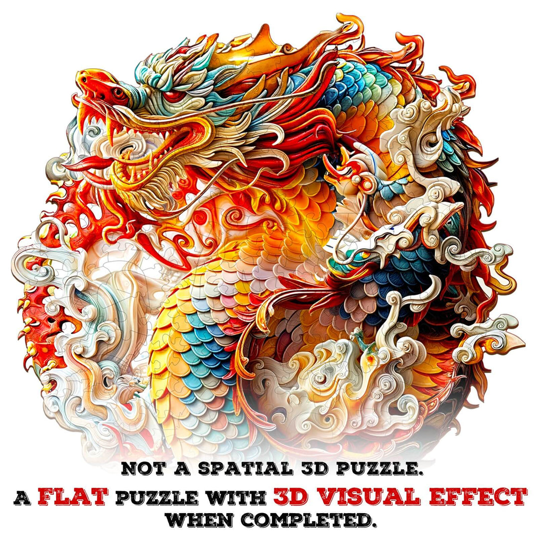 Puzzle en bois Dragon chinois 3D-1