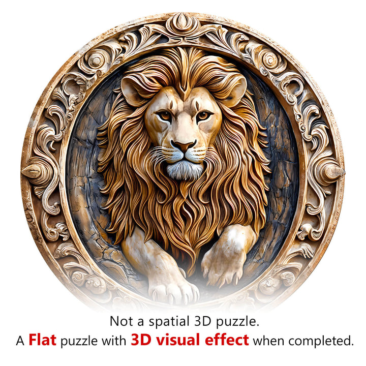 3D sculpture lion Wooden Jigsaw Puzzle