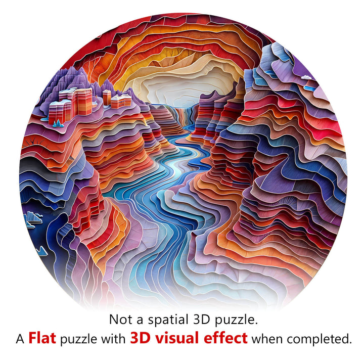 3D Colorful Canyon Wooden Jigsaw Puzzle