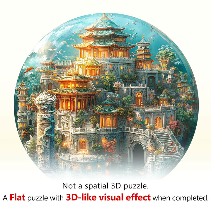 Puzzle en bois du Palais du Dragon Sous-Marin
