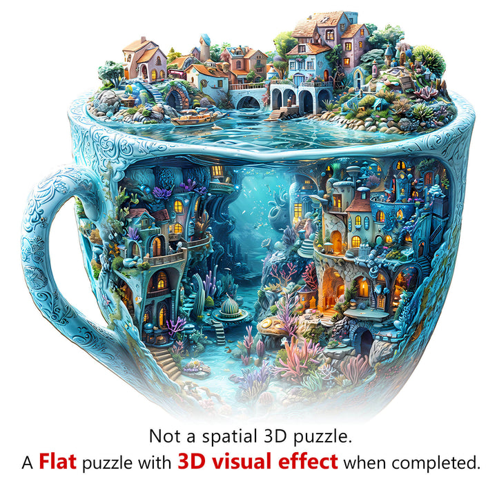 3D Ocean Mug Wooden Jigsaw Puzzle