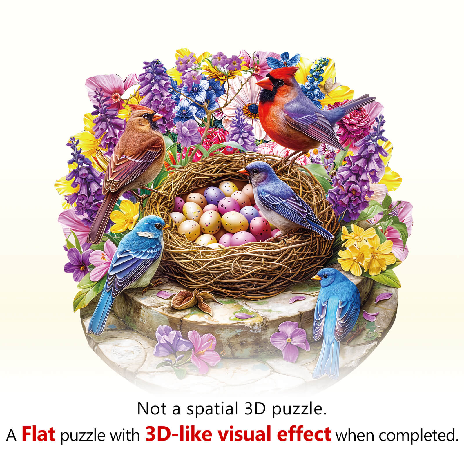 Puzzle en bois Jardin de fleurs d'œuf