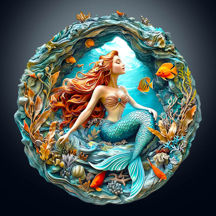 3D Mermaid's Secret Cave Wooden Jigsaw Puzzle - Woodbests