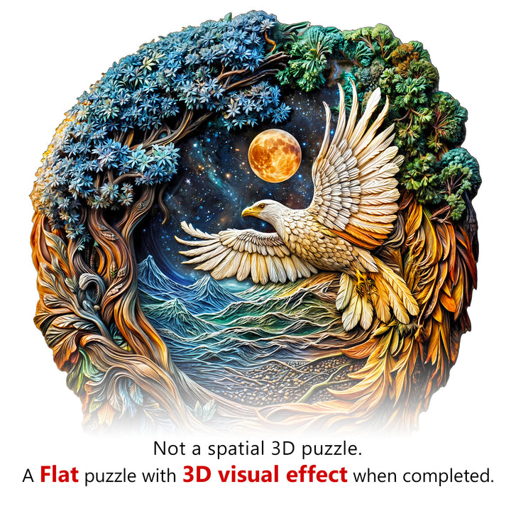 3D White Eagle-2 Wooden Jigsaw Puzzle