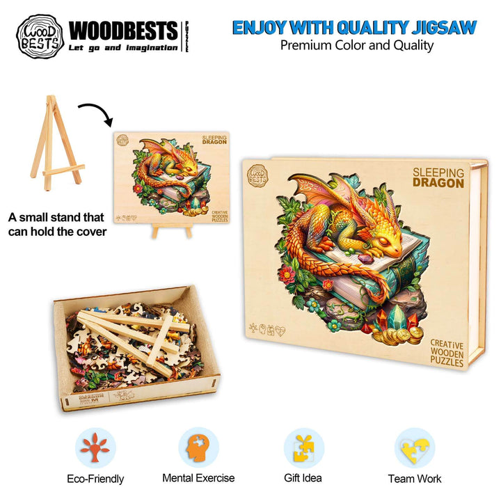 Sleeping Dragon Wooden Jigsaw Puzzle