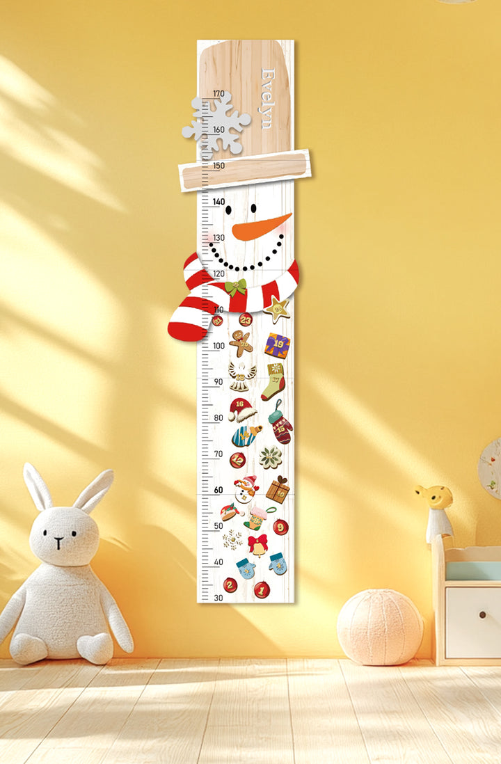 Personalized Wooden Snowman Christmas Growth Chart Ruler