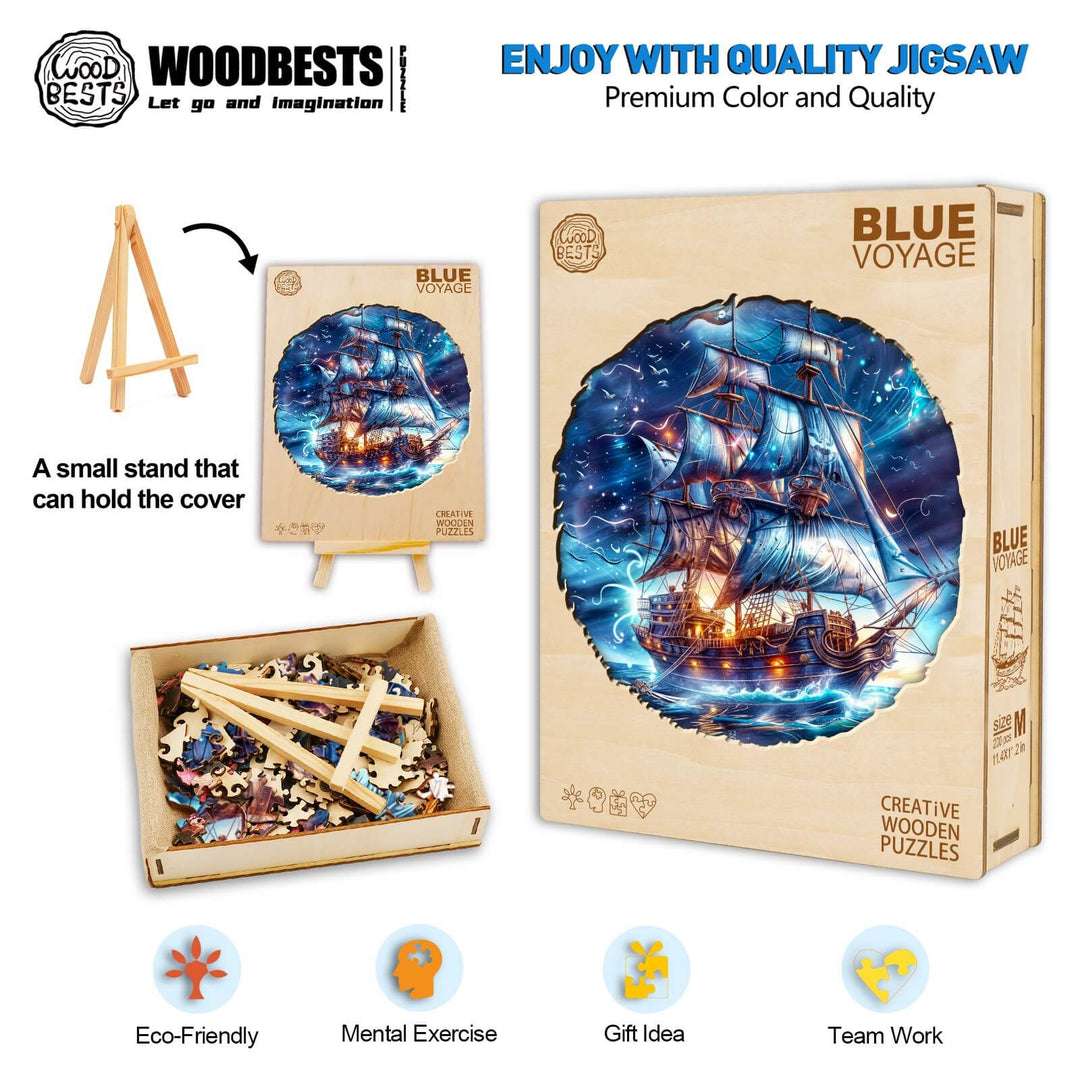 Blue Voyage Wooden Jigsaw Puzzle - Woodbests