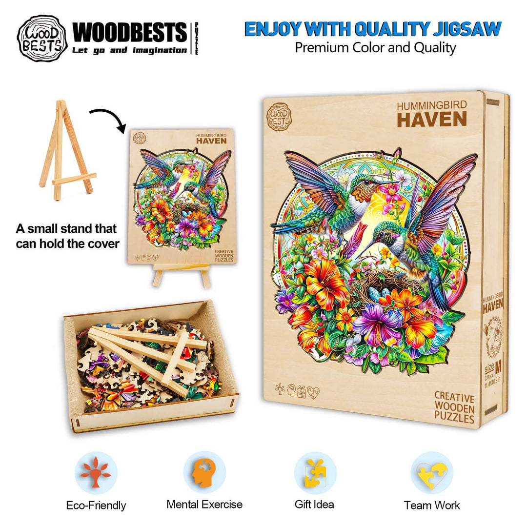Hummingbird Haven Wooden Jigsaw Puzzle