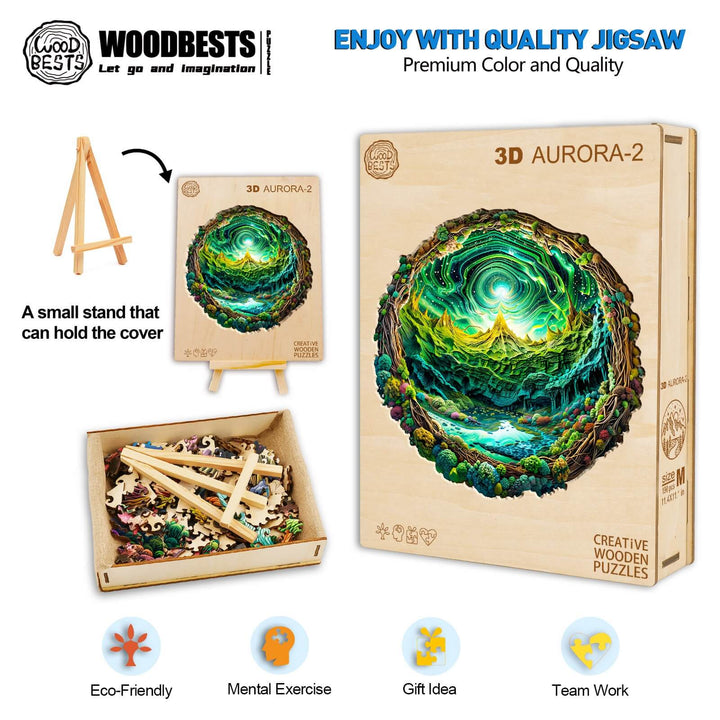 3D Aurora-2 Wooden Jigsaw Puzzle