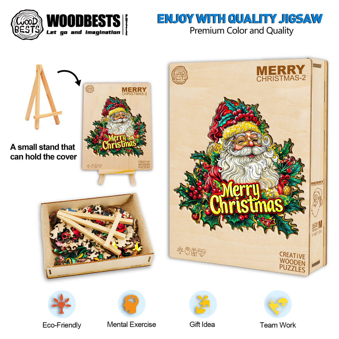 Merry Christmas-2 Wooden Jigsaw Puzzle