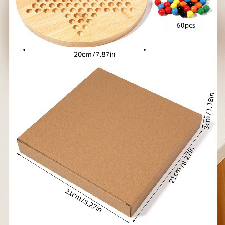 Wooden Parent-Child Interactive Checkers Board Game