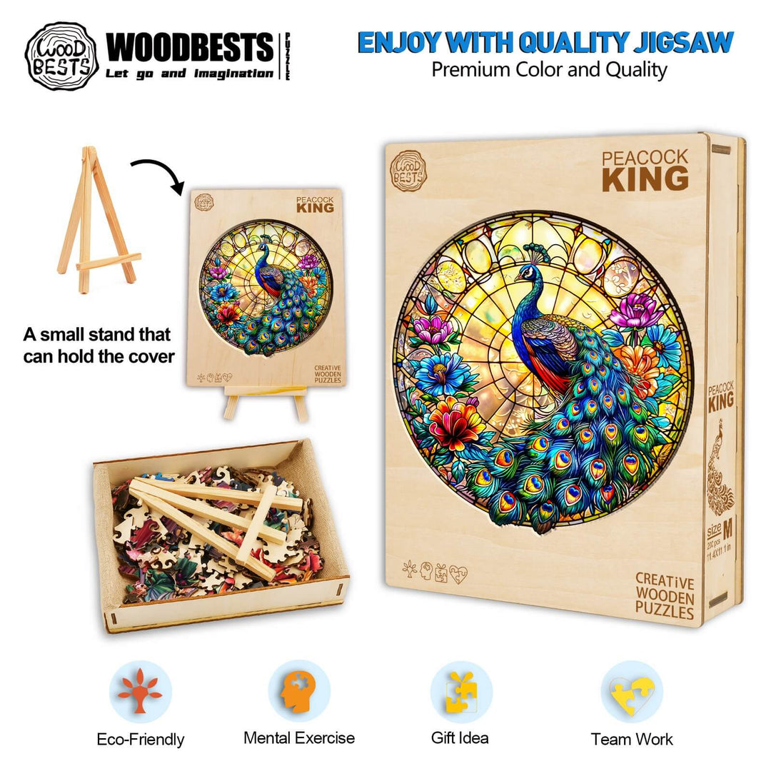 Peacock King Wooden Jigsaw Puzzle