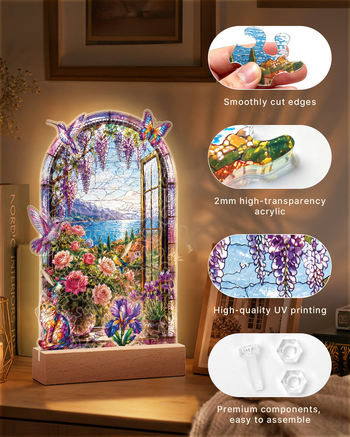 Acrylic Puzzle Landscape Light-Purple Lavender