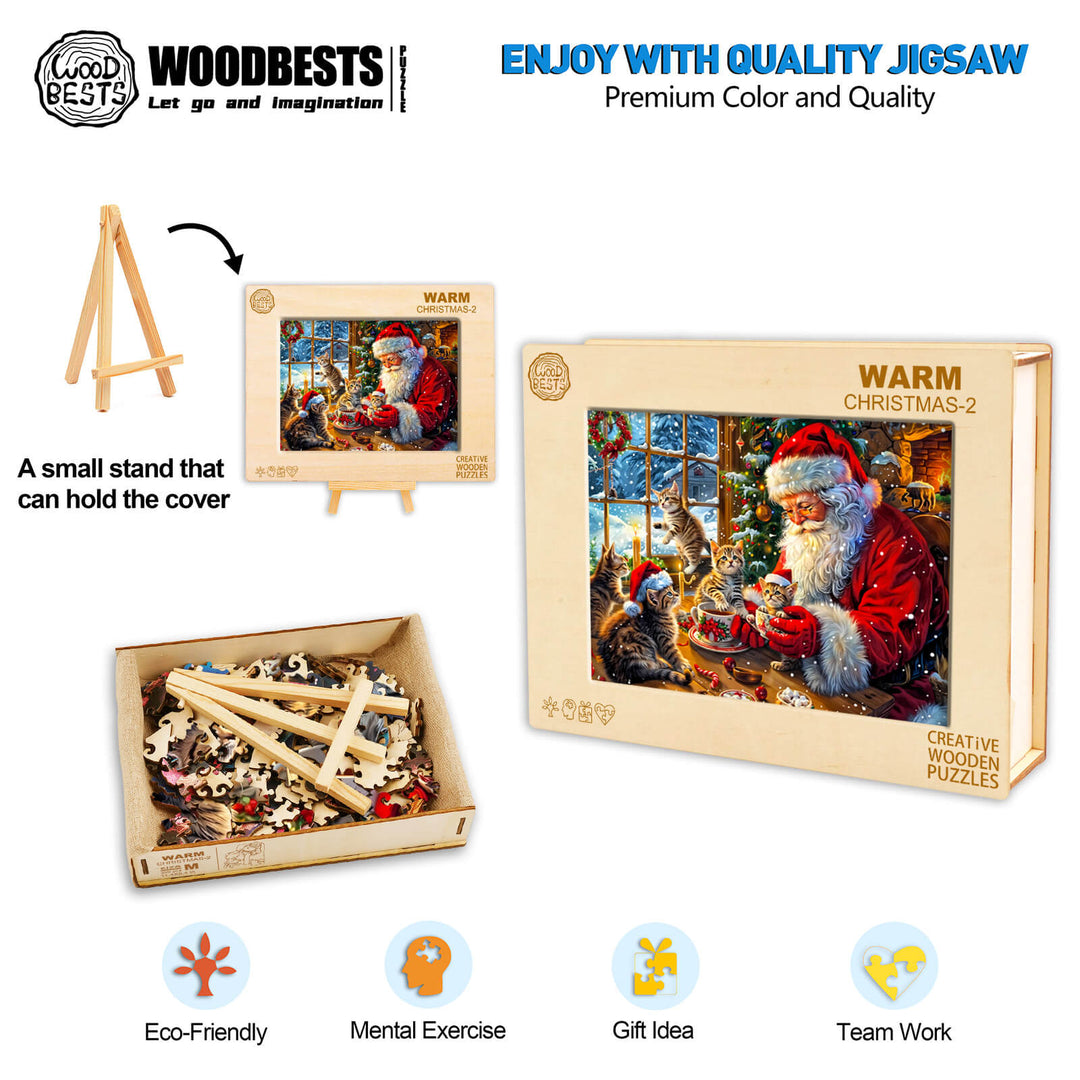 Warm Christmas-2 Wooden Jigsaw Puzzle