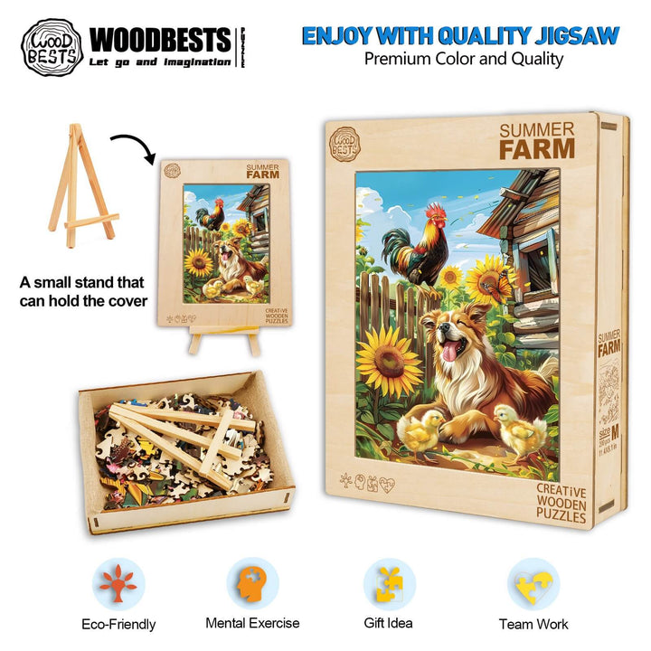 Summer Farm Wooden Jigsaw Puzzle