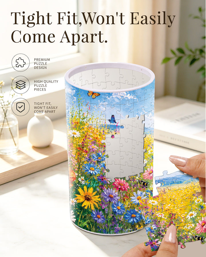 DIY Dimmable Acrylic Puzzle Lamp -Summer Meadow in Bloom